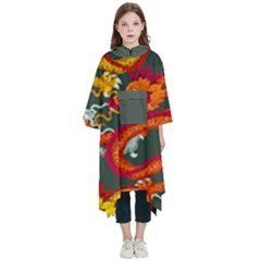 Chinese Dragon Green - Copy Kids  Hooded Rain Ponchos by DimSum