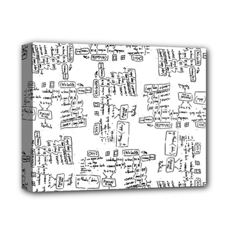 Blackboard Algorithms Black And White Pattern Deluxe Canvas 14  X 11  (stretched) by dflcprintsclothing