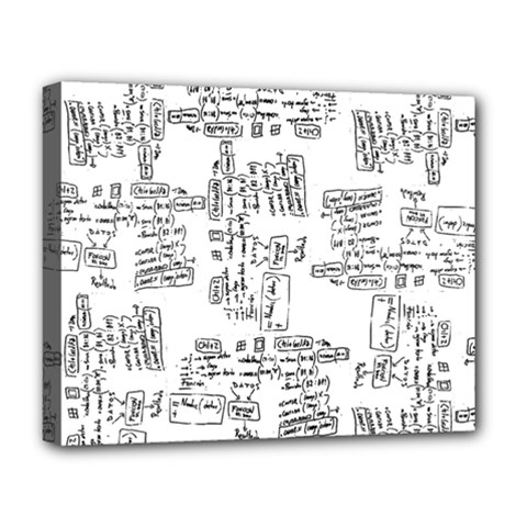 Blackboard Algorithms Black And White Pattern Deluxe Canvas 20  X 16  (stretched) by dflcprintsclothing