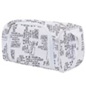 Blackboard Algorithms Black and White Pattern Toiletries Pouch View1