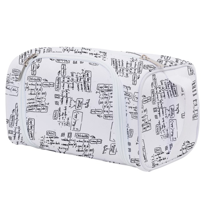 Blackboard Algorithms Black and White Pattern Toiletries Pouch