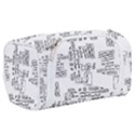 Blackboard Algorithms Black and White Pattern Toiletries Pouch View2