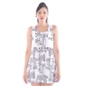 Blackboard Algorithms Black and White Pattern Scoop Neck Skater Dress View1