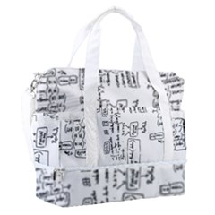 Blackboard Algorithms Black And White Pattern Sports Shoulder Bag With Shoes Compartment by dflcprintsclothing