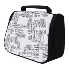 Blackboard Algorithms Black And White Pattern Full Print Travel Pouch (small)