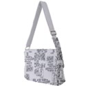 Blackboard Algorithms Black and White Pattern Full Print Messenger Bag (S) View2