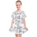 Blackboard Algorithms Black and White Pattern Kids  Smock Dress View1