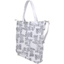 Blackboard Algorithms Black and White Pattern Shoulder Tote Bag View2