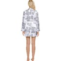 Blackboard Algorithms Black and White Pattern Long Sleeve Satin Robe View2