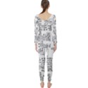 Blackboard Algorithms Black and White Pattern Long Sleeve Catsuit View2