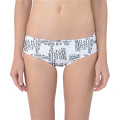 Blackboard Algorithms Black And White Pattern Classic Bikini Bottoms