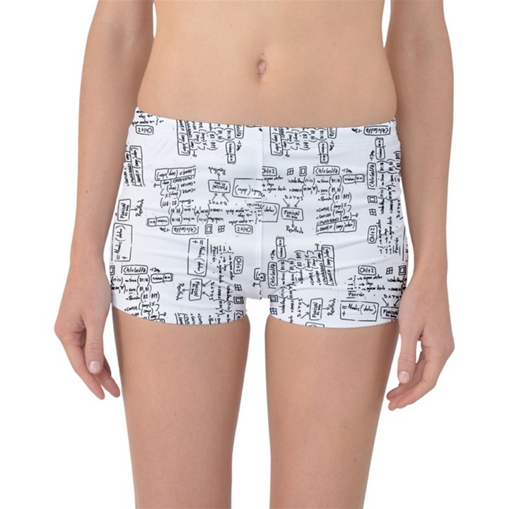 Blackboard Algorithms Black and White Pattern Reversible Boyleg Bikini Bottoms