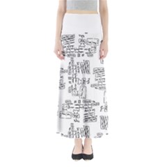 Blackboard Algorithms Black And White Pattern Full Length Maxi Skirt by dflcprintsclothing