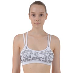 Blackboard Algorithms Black And White Pattern Line Them Up Sports Bra by dflcprintsclothing