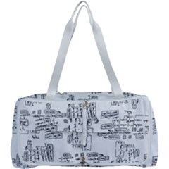 Blackboard Algorithms Black And White Pattern Multi Function Bag by dflcprintsclothing