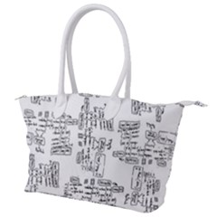 Blackboard Algorithms Black And White Pattern Canvas Shoulder Bag by dflcprintsclothing