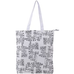 Blackboard Algorithms Black And White Pattern Double Zip Up Tote Bag by dflcprintsclothing