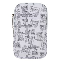 Blackboard Algorithms Black And White Pattern Waist Pouch (small) by dflcprintsclothing