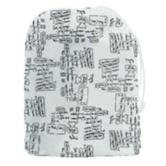 Blackboard Algorithms Black And White Pattern Drawstring Pouch (3xl) by dflcprintsclothing