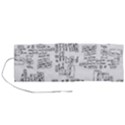 Blackboard Algorithms Black and White Pattern Roll Up Canvas Pencil Holder (M) View1