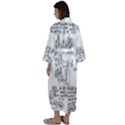 Blackboard Algorithms Black and White Pattern Maxi Satin Kimono View2