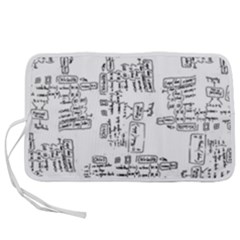 Blackboard Algorithms Black And White Pattern Pen Storage Case (m) by dflcprintsclothing