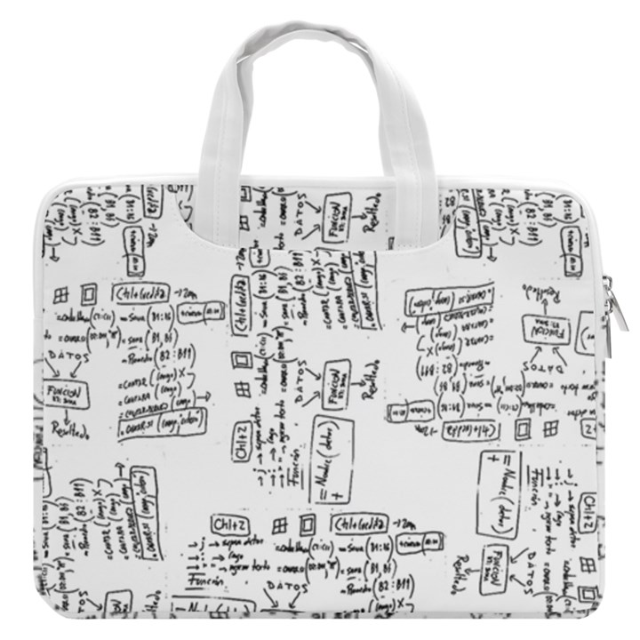 Blackboard Algorithms Black and White Pattern MacBook Pro 13  Double Pocket Laptop Bag