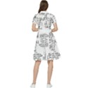 Blackboard Algorithms Black and White Pattern Short Sleeve Waist Detail Dress View2