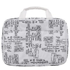 Blackboard Algorithms Black And White Pattern Travel Toiletry Bag With Hanging Hook