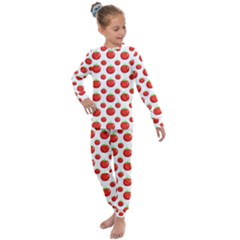 Tomato Pattern 5 Kids  Long Sleeve Set  by CocoBellKidsTV24