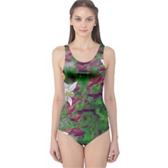 Illustrations Color Cat Flower Abstract Textures One Piece Swimsuit by anzea