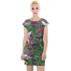 Illustrations Color Cat Flower Abstract Textures Cap Sleeve Bodycon Dress by anzea