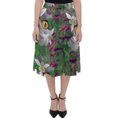 Illustrations Color Cat Flower Abstract Textures Classic Midi Skirt