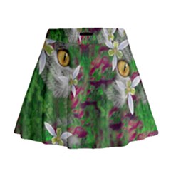 Illustrations Color Cat Flower Abstract Textures Mini Flare Skirt