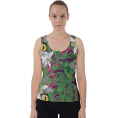 Illustrations Color Cat Flower Abstract Textures Velvet Tank Top by anzea