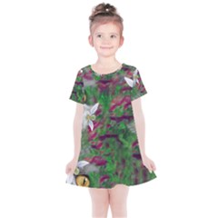 Illustrations Color Cat Flower Abstract Textures Kids  Simple Cotton Dress by anzea