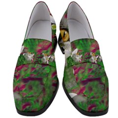 Illustrations Color Cat Flower Abstract Textures Women s Chunky Heel Loafers by anzea