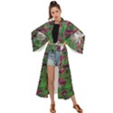 Illustrations Color Cat Flower Abstract Textures Maxi Kimono View1