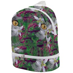 Illustrations Color Cat Flower Abstract Textures Zip Bottom Backpack