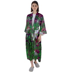 Illustrations Color Cat Flower Abstract Textures Maxi Satin Kimono