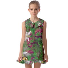 Illustrations Color Cat Flower Abstract Textures Kids  Pilgrim Collar Ruffle Hem Dress by anzea