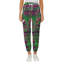 Illustrations Color Cat Flower Abstract Textures Women s Cropped Drawstring Pants