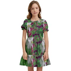 Illustrations Color Cat Flower Abstract Textures Kids  Puff Sleeved Dress by anzea