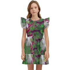 Illustrations Color Cat Flower Abstract Textures Kids  Winged Sleeve Dress