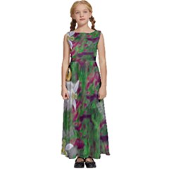 Illustrations Color Cat Flower Abstract Textures Kids  Satin Sleeveless Maxi Dress by anzea