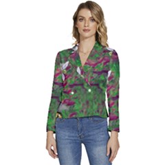 Illustrations Color Cat Flower Abstract Textures Women s Long Sleeve Revers Collar Cropped Jacket