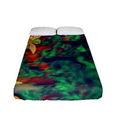 Illustrations Color Cat Flower Abstract Textures Orange Fitted Sheet (full/ Double Size)