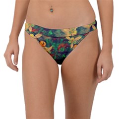 Illustrations Color Cat Flower Abstract Textures Orange Band Bikini Bottoms by anzea