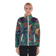 Illustrations Color Cat Flower Abstract Textures Orange Women s Bomber Jacket