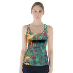 Illustrations Color Cat Flower Abstract Textures Orange Racer Back Sports Top by anzea